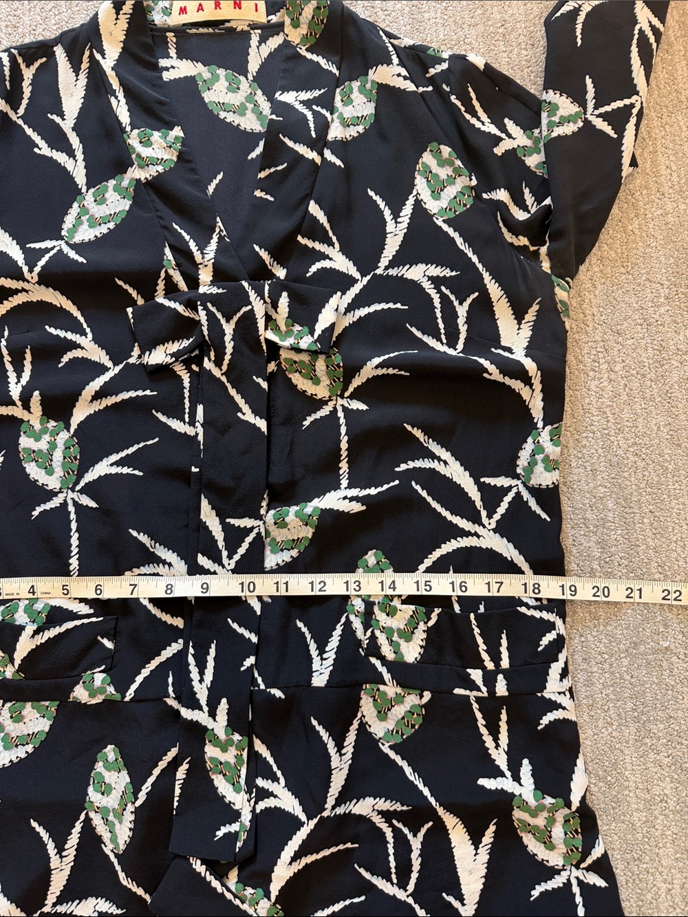 MARNI Drop Waist Print Silk Dress - Picture 14 of 16
